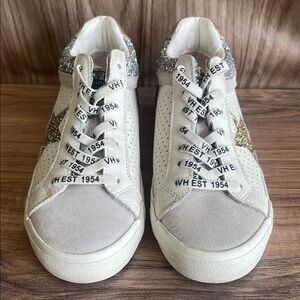Havana Vintage Positivity 4 Classic Low Top GLITTER SNEAKERS WOMENS SIZE 7.5
